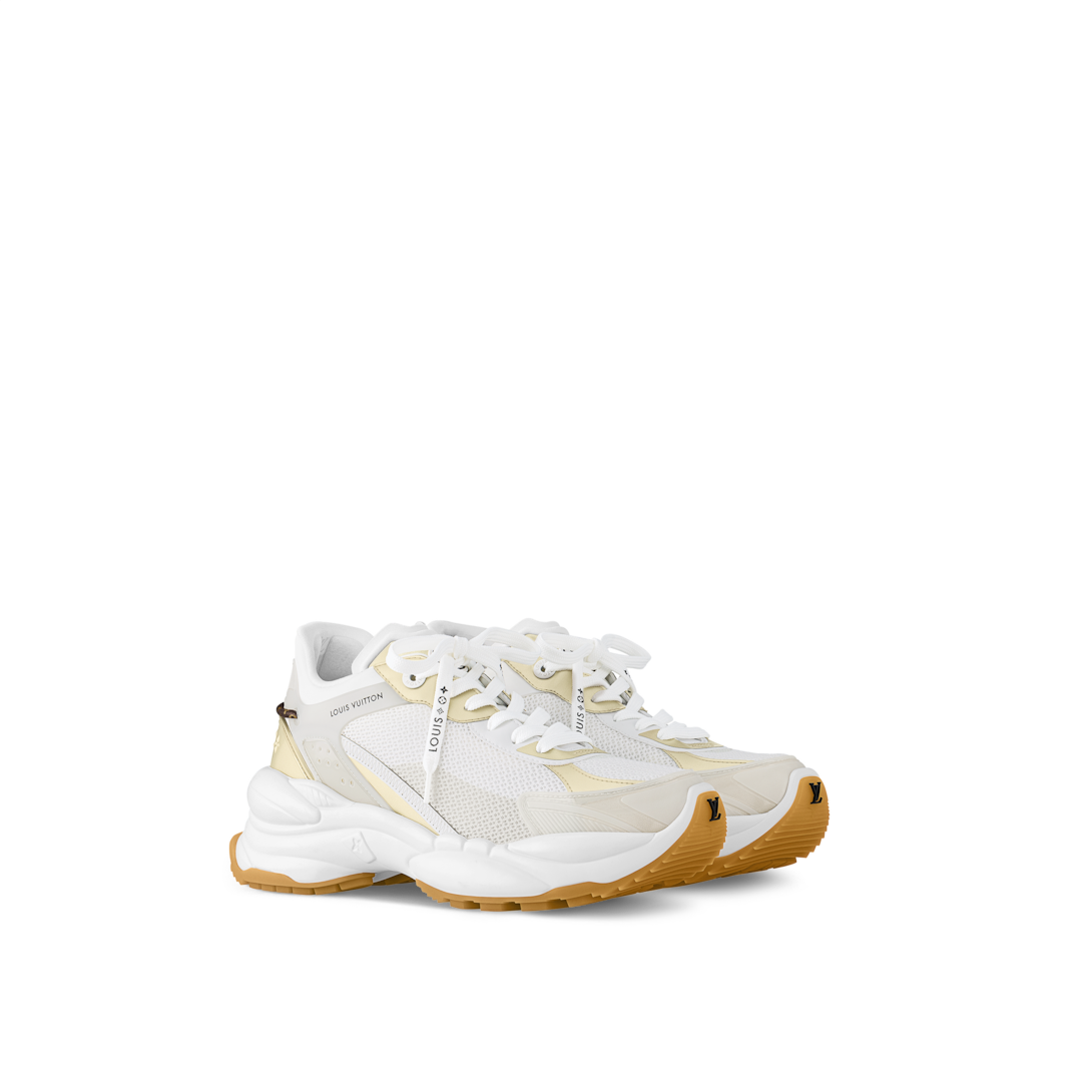 Louis vuitton white hot sale and gold sneakers